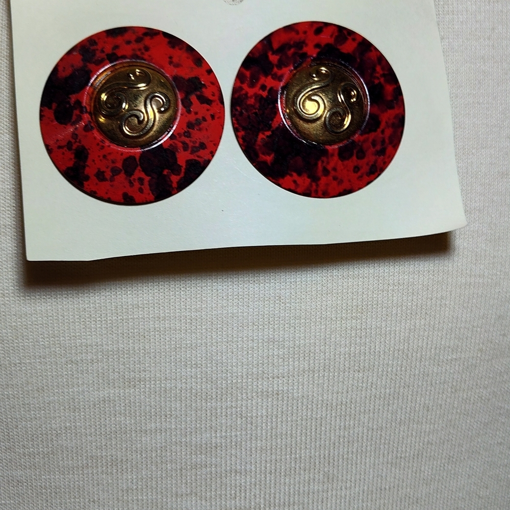 Red Black and Gold Women's Earrings